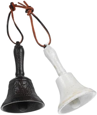 2pcs Cast Bell Iron Hand Bell Xmas Handheld Signal Ornament by Housoutil