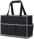 Tool Bag,Tool Pouch with 6 Pockets,Heavy Duty Waxed Canvas Garden Tool Bag Tool Case,16.5 x 7 x 12 Inch & Black by Denifiter