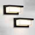18W Modern LED Wall Light Outdoor 2Pack,3000K Warm White Waterproof Porch Patio Lights Mount Outside Fixtures,Matte Black Aluminium by LANFUlampsandlights
