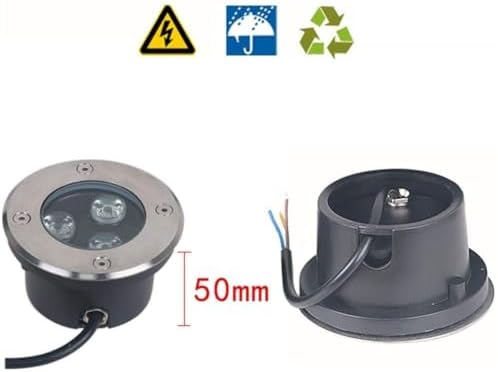 3W Underground Light LED, LED Ultra-Thin Underground Light, Ground Light Spotlight Outdoor Waterproof Embedded Low Voltage Garden Floor Light Landscape Square Patio(White,3W-220V) - Image 7