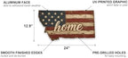Montana "Home" State Shape Sign — Vintage American Flag Wall Decor — UV-Printed Aluminum (Not Real Wood) — Patriotic State Pride Art for Indoors & Outdoors — Made in USA - Image 2