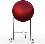 Lulu Decor, Matt Red Stainless Steel Gazing Mirror Ball Size 12 with Stand by LuluDecor