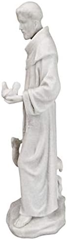 Design Toscano Francis of Assisi, Patron of Animals Religious Statue Figurine, 11 inches tall, Cast Marble Resin, White Finish - Image 4