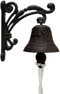 Cast Iron Dinner Bell with Rope, Rustic Outdoor Dinner Bell for Farmhouse, Vintage Metal Doorbell, Wall Mounted Decorative for Porch, Garden, Patio, 5.5 x 4.5 in / 14 x 11.3 cm by LUMINFLY