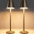 Timjorman 2-Pack Cordless Table Lamps - 5000mAh Rechargeable Battery Operated Desk Lamp, 3-Level Dimmable LED Night Light for Bedroom, Dining, Restaurant - Metal Design(Khaki-2Pack) by Timjorman