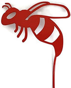 Bugs, Bees and Butterfly Garden Yard Stake Sign 20 to 33 Inches Tall (Bee Stake 22" Tall, Red) by Handmade