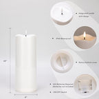 4"*10" Waterproof Outdoor Flameless Candles with Remote & Timer, White - Image 2