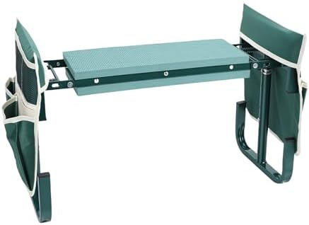 Zunate Garden Kneeler and Seat with 2 Tool Pouches, Height Adjustable & Foldable, 400 Lbs Capacity, Wide 10.6 Inch Design, Kneeling Bench for Gardening, Camping, Picnics (Green) - Image 3