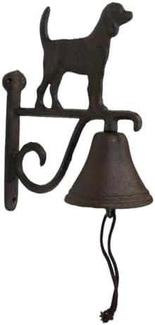 Ebros Gift Cast Iron Rustic Vintage Western Canine Puppy Dog Bell Door Wall Dinner Yard Farm Bell Outdoor Farmhouse Cottage Mountain Cabin Lodge Accent Bells by EbrosGift