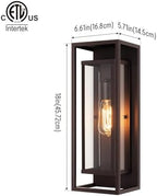 mirrea 18" Modern Outdoor Porch Wall Light, Oil Rubbed Bronze, 2 Pack - Image 2