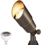 Gardencoin Solid Brass Outdoor Landscape Spotlights, 12V Heavy Duty Low Voltage LED Spot Light Waterproof for Garden and Yard Up Lighting, Bronze Accent Lighting Fixture, with 2700K MR16 Bulb 1 Pack by Gardencoin