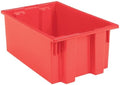 Akro-Mils 35190 Nest and Stack Plastic Storage Container and Distribution Tote, (19-1/2-Inch L x 15-1/2-Inch W x 10-Inch H), Red, (6-Pack) by Akro-Mils