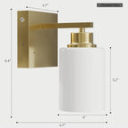 Wireless Battery Operated Wall Sconce Set of Two, Modern, White Glass, Gold - Image 4