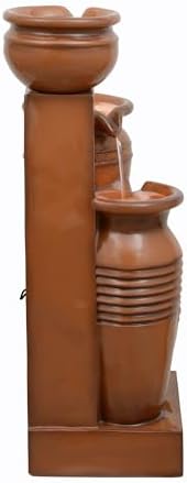 Teamson Home 28.7" 4-Tier Cascading Bowl Water Fountain, Brown - Image 4