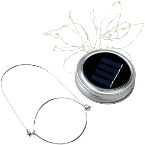 6Pcs/lot Hanging Solar Mason Jar Lid Lights 10 20 LEDs Garden String Lights Outdoor Waterproof Solar Fairy Lights for Patio Lawn (Color : Multicolor, Size : 1m 10leds) by Unknown
