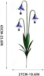 Triple Bluebells Garden Stake with Bell, Flamed Copper Three Calla Lilies Garden Stake, Metal Flower Outdoor Yard Decoration, Weather Resistant Rustic Handmade Wind Bell Stakes for Lawn Patio (B) - Image 7