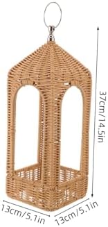 Handwoven Boho Lantern Shade Cover for Patio, Coffee PE - Image 2