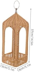 Handwoven Boho Lantern Shade Cover for Patio, Coffee PE - Image 2