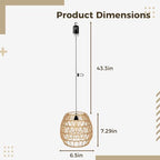 Beige Handwoven Rattan Lantern with Remote, Waterproof Battery Led Hanging Chandelier for Farmhouse, Patio & Balcony - Image 2