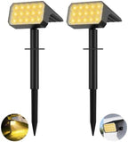 Solar Spot Lights Outdoor Waterproof, 2 Pack, 75 LED Warm White by Flaow