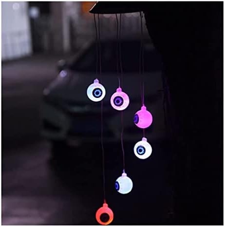QUQUQ Wind Chime Hanging Decoration LED Solar Wind Chime Colorful Color Changing Eyeballs Mobile Light, Wind Chime - Image 3