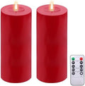 4"x12" Large Outdoor Waterproof Red Flickering Flameless LED Battery Operated Pillar Candles with Remote & Timer, Pack of 2 for Party, Wedding, Patio, Porch & Christmas Decor by Unknown