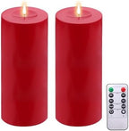 4"x12" Large Outdoor Waterproof Red Flickering Flameless LED Battery Operated Pillar Candles with Remote & Timer, Pack of 2 for Party, Wedding, Patio, Porch & Christmas Decor by Unknown