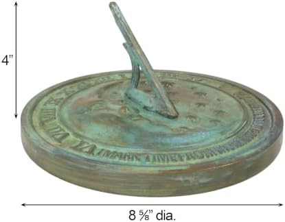 Rome 2312 Moon and Stars Sundial, Solid Brass with Verdigris Highlights, 8.5-Inch Diameter - Image 3