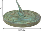 Rome 2312 Moon and Stars Sundial, Solid Brass with Verdigris Highlights, 8.5-Inch Diameter - Image 3