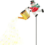 Solar Snowman Garden Stake Light, Waterproof Watering Can Lamp by Unknown