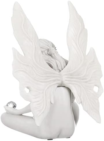 Design Toscano Gazing Secret Garden Fairy Woman Statue Figurine, 7 inches wide, 10 inches tall, Cast Stone Resin, Antique Stone Finish - Image 5