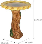 Birdbath for Outdoors with Sunflower Shape - 24.4" H * 19.6" Φ Standing Bird Bath for Garden, Yard, Patio, Porch, Easy Installation and Maintenance - Image 7