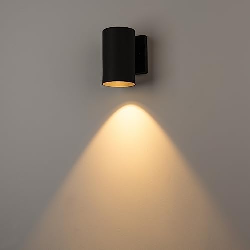 mirrea 7" Modern Outdoor Porch Wall Light, Matte Black, Pack of 2 - Image 4
