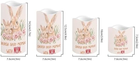 Rabbit Flameless Light Candles with Remote Timer Battery Operated Candles Color Changing Fake Pillar Candles Tea Lights Home Mothers Day Decorations - Image 2