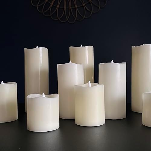 Stonebriar LED Pillar Candles — Remote & Timer, Real Wax Flameless Candles for Home Décor, Weddings & Events, Pack of 6, Ivory, 3" x 8" - Image 7