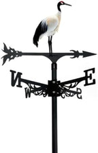 Metal Iron Art Rooster Weathervanes Rooftop Villa Wind Direction Indicator Vintage Fits Peacock Weather Vanes for Sheds Yard Pavilion (Red-Crowned Crane A) by Unknown