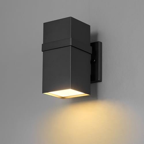 Globe Electric 60000180 9W LED Integrated Dusk to Dawn Outdoor Wall Sconce, Matte Black, 500 Lumens, 2700 Kelvin, 80 CRI - Image 7