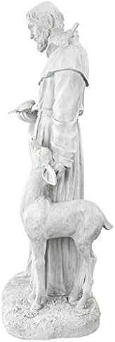 Design Toscano Francis of Assisi, Patron of Animals Religious Garden Decor Statue, 37 inches Tall, Cast Stone Resin, Antique Stone Finish - Image 5