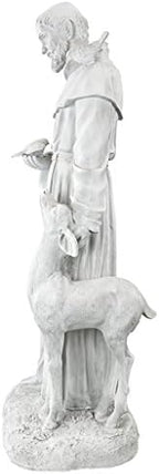Design Toscano Francis of Assisi, Patron of Animals Religious Garden Decor Statue, 37 inches Tall, Cast Stone Resin, Antique Stone Finish - Image 5