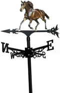 Metal Rooster Weather Vane, Retro Style, Suitable for Rooftop Villas and Peacock Weather vanes; Ideal for Sheds, courtyards, and gazebos. (Horse C) by Unknown