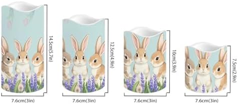 Cute Rabbit Flameless Candles LED Pillar Candles Battery Operated Candles with Remote and Timers Color Changing Electric Fake Plastic Candles Easter Decor Set of 4 - Image 2