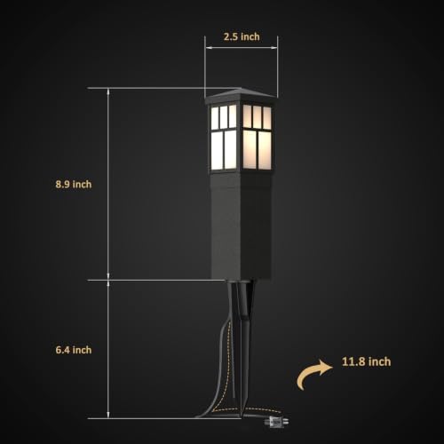 Low Voltage Bollard Path Lights Black 2 Pack - Image 4