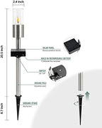 Yoolax Solar Torch Lights Waterproof Dusk to Dawn Pathway Lights - Image 6
