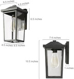 LALUZ Black Outdoor Wall Lights for House, Modern Farmhouse Porch Patio Lights Outdoor Wall Mount with Clear Glass, Waterproof Rectangular Exterior Outdoor Sconce Wall Lantern Light Fixture - Image 5