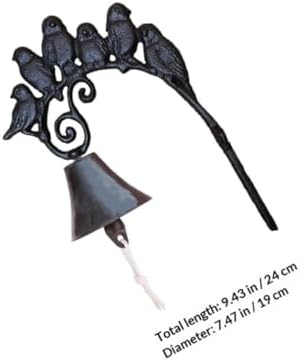 Vintage Cast Iron Wall Hanging Doorbell, Manually Shaking Rustic Iron Bell for Outdoor Front Door, Decorative Retro Style Wall Mount Dinner Bell for Home and Garden - Image 2