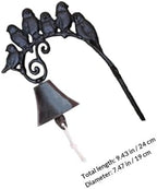 Vintage Cast Iron Wall Hanging Doorbell, Manually Shaking Rustic Iron Bell for Outdoor Front Door, Decorative Retro Style Wall Mount Dinner Bell for Home and Garden - Image 2
