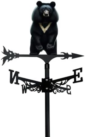 Weather Vane Metal Iron Art Rooster Weathervanes Rooftop Villa Wind Direction Indicator Vintage Fits Peacock Weather Vanes for Sheds Yard Pavilion (red-Crowned Crane C) Bear a by Unknown