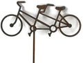 Hobby and Leisure Style Rustic or Powder Coated Metal Garden Stake or Stand (Tandem Bicycle 23" Tall Including Stake, Naturally Rusted) by Handmade