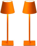 Orange Rechargeable Table Lamp Set of 2,Small Led Cordless Table Lamp,Outdoor Table Light for Restaurant Dining Table Top Tabletop Dinner,Retor Lamp Mid Century Morder Lamp,Vintage Lamps,Kitchen lamp by Unknown