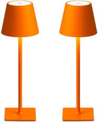 Orange Rechargeable Table Lamp Set of 2,Small Led Cordless Table Lamp,Outdoor Table Light for Restaurant Dining Table Top Tabletop Dinner,Retor Lamp Mid Century Morder Lamp,Vintage Lamps,Kitchen lamp by Unknown